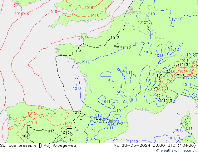 Luchtdruk (Grond) Arpege-eu ma 20.05.2024 00 UTC