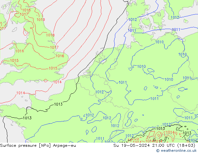 pressão do solo Arpege-eu Dom 19.05.2024 21 UTC