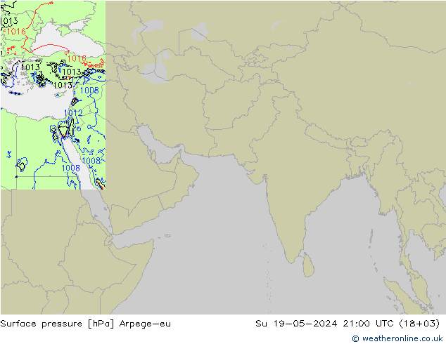 приземное давление Arpege-eu Вс 19.05.2024 21 UTC