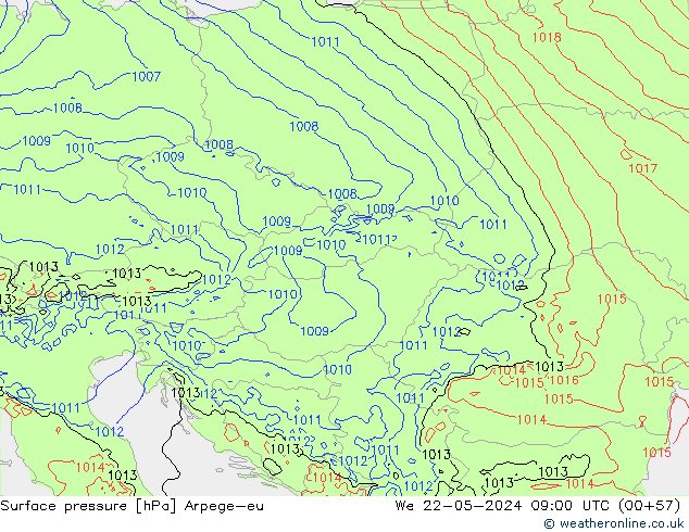 приземное давление Arpege-eu ср 22.05.2024 09 UTC