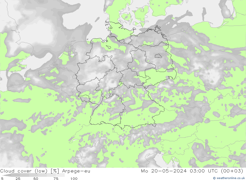 облака (низкий) Arpege-eu пн 20.05.2024 03 UTC