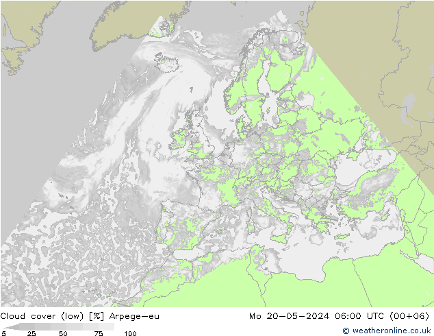 云 (低) Arpege-eu 星期一 20.05.2024 06 UTC