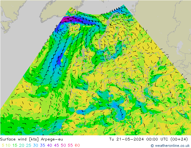 Bodenwind Arpege-eu Di 21.05.2024 00 UTC