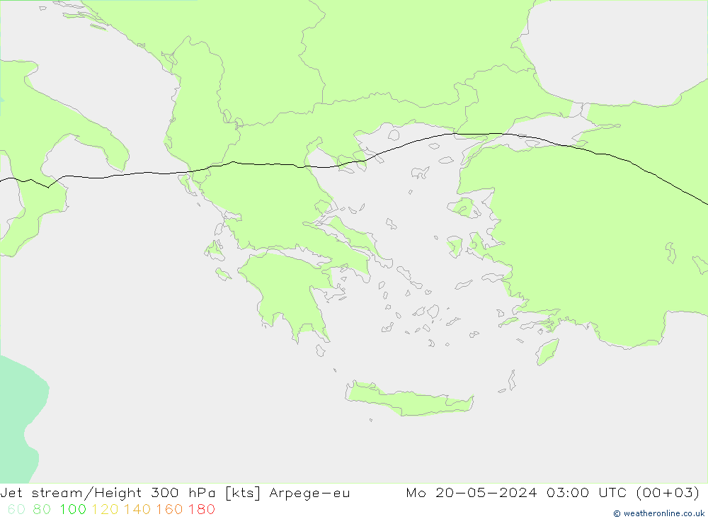 Corriente en chorro Arpege-eu lun 20.05.2024 03 UTC