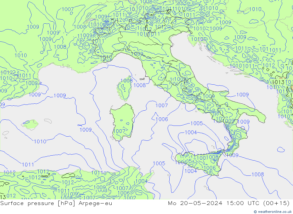 Luchtdruk (Grond) Arpege-eu ma 20.05.2024 15 UTC