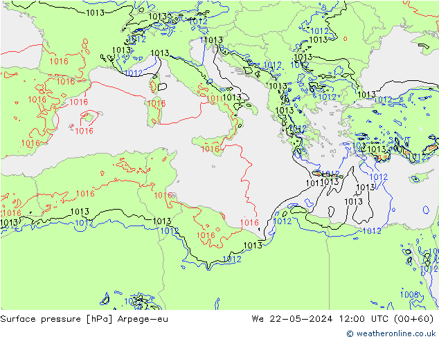 Yer basıncı Arpege-eu Çar 22.05.2024 12 UTC