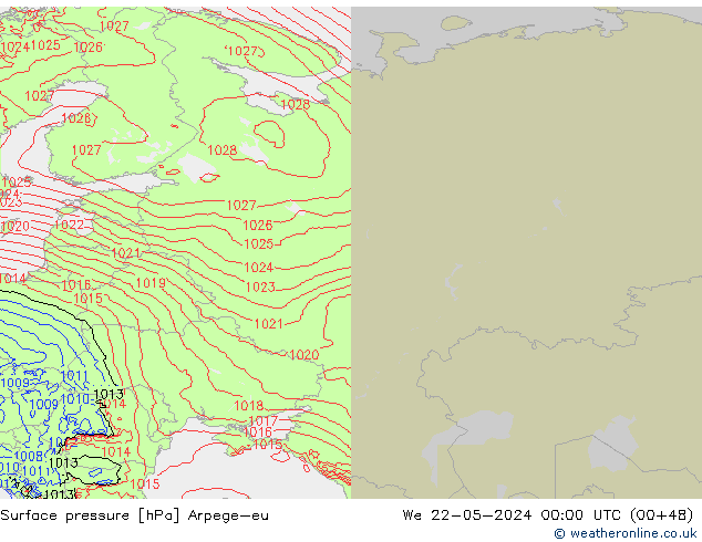приземное давление Arpege-eu ср 22.05.2024 00 UTC