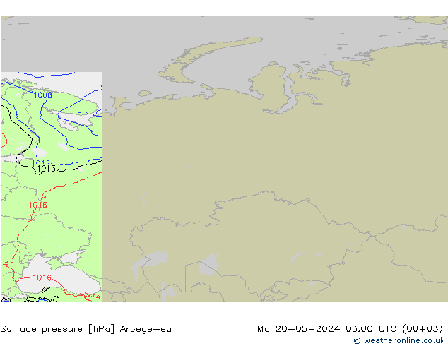 Presión superficial Arpege-eu lun 20.05.2024 03 UTC