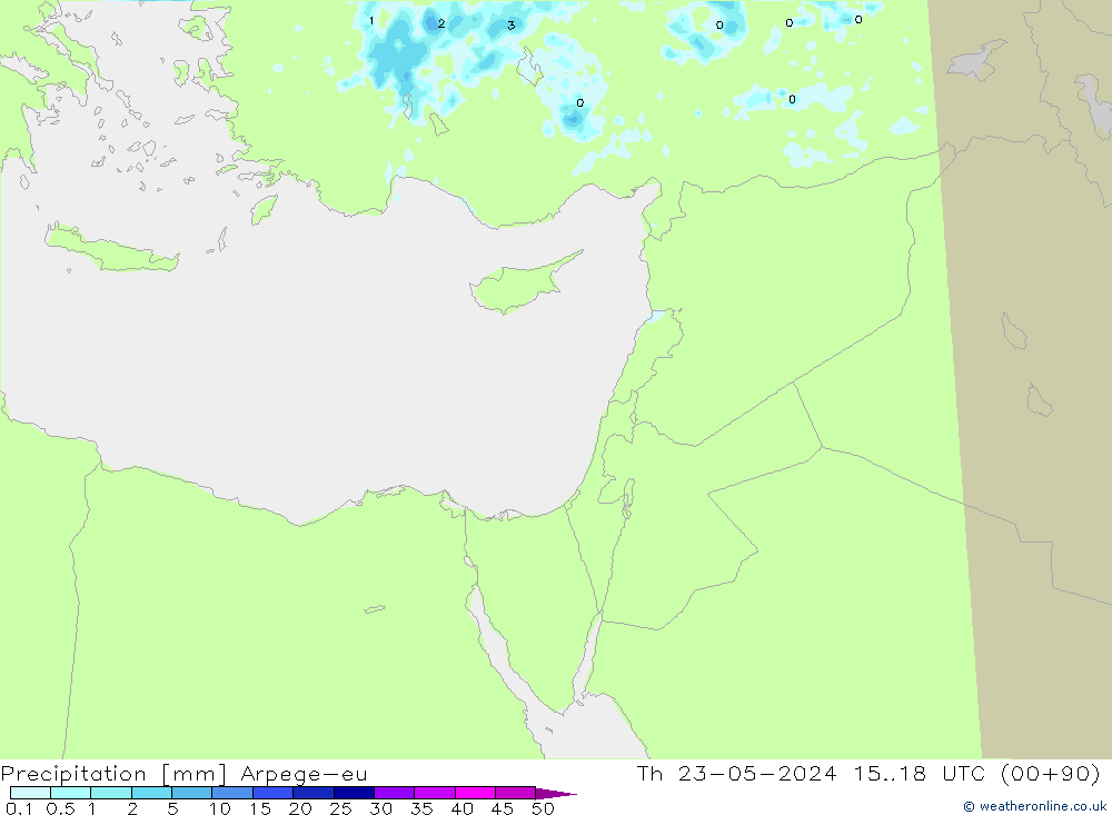 Precipitation Arpege-eu Th 23.05.2024 18 UTC