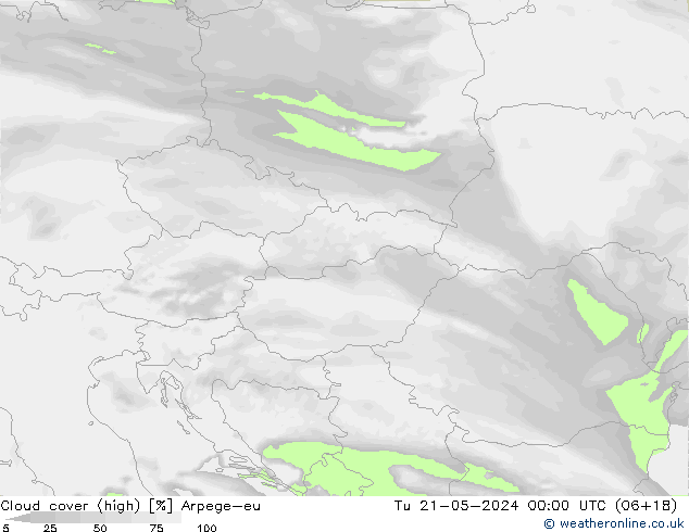 Nuages (élevé) Arpege-eu mar 21.05.2024 00 UTC