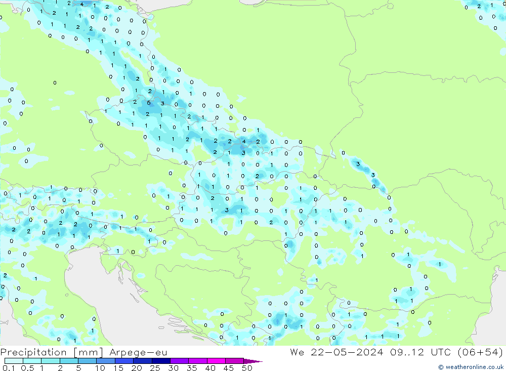 Yağış Arpege-eu Çar 22.05.2024 12 UTC