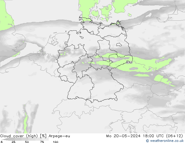 Wolken (hohe) Arpege-eu Mo 20.05.2024 18 UTC