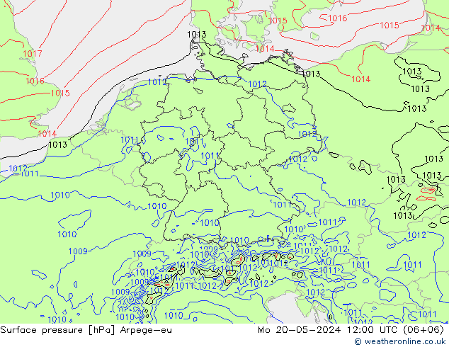 Yer basıncı Arpege-eu Pzt 20.05.2024 12 UTC