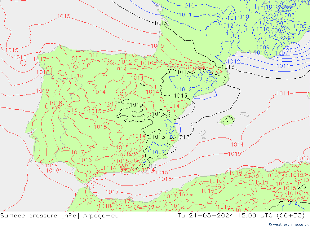 ciśnienie Arpege-eu wto. 21.05.2024 15 UTC