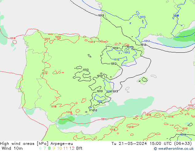 Izotacha Arpege-eu wto. 21.05.2024 15 UTC