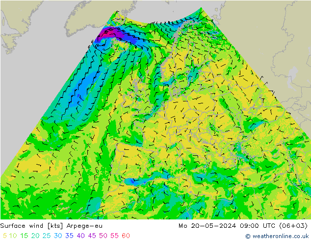 风 10 米 Arpege-eu 星期一 20.05.2024 09 UTC