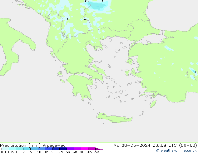 Srážky Arpege-eu Po 20.05.2024 09 UTC