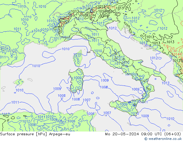 Bodendruck Arpege-eu Mo 20.05.2024 09 UTC