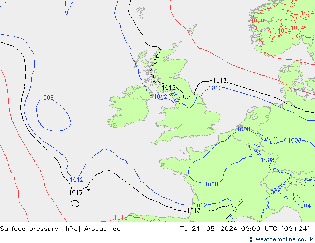 pression de l'air Arpege-eu mar 21.05.2024 06 UTC