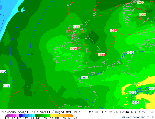 Thck 850-1000 hPa Arpege-eu Mo 20.05.2024 12 UTC