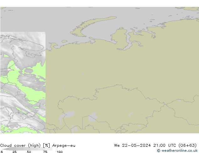 vysoký oblak Arpege-eu St 22.05.2024 21 UTC