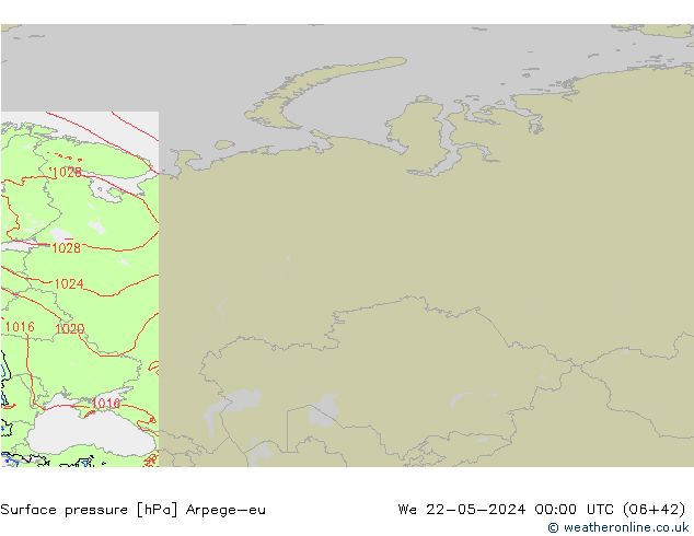 ciśnienie Arpege-eu śro. 22.05.2024 00 UTC