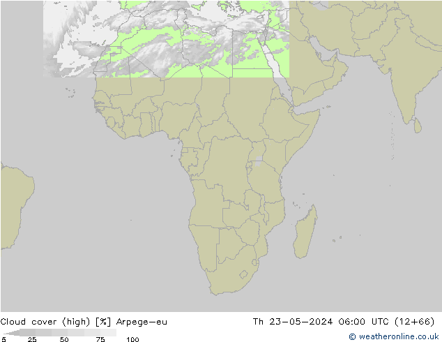 vysoký oblak Arpege-eu Čt 23.05.2024 06 UTC