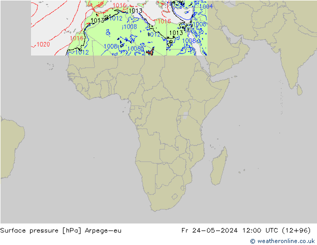 Yer basıncı Arpege-eu Cu 24.05.2024 12 UTC