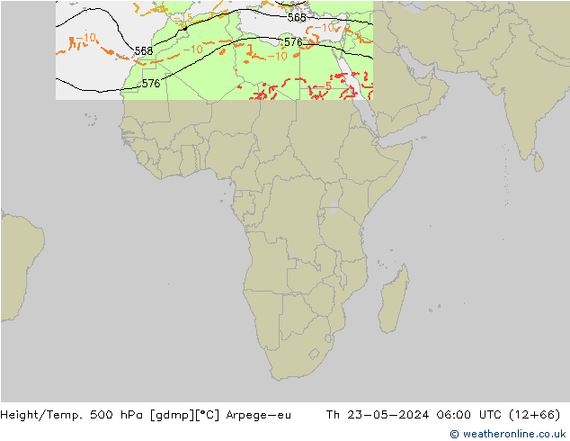 Yükseklik/Sıc. 500 hPa Arpege-eu Per 23.05.2024 06 UTC