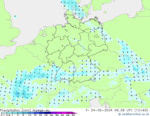 Precipitation Arpege-eu Fr 24.05.2024 09 UTC