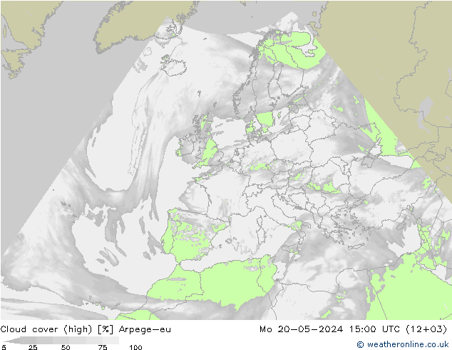 Nuages (élevé) Arpege-eu lun 20.05.2024 15 UTC