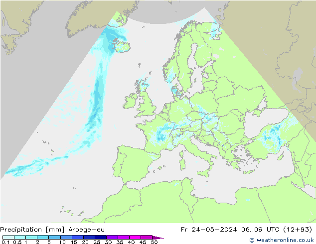 Neerslag Arpege-eu vr 24.05.2024 09 UTC