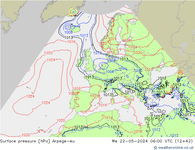 Yer basıncı Arpege-eu Çar 22.05.2024 06 UTC
