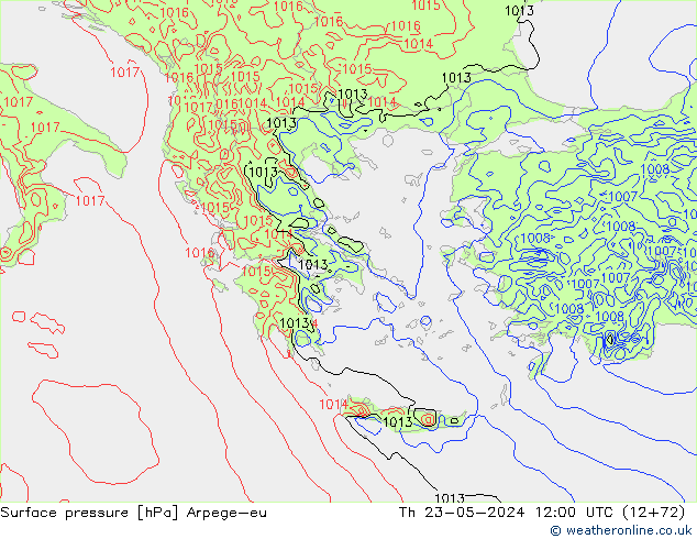 ciśnienie Arpege-eu czw. 23.05.2024 12 UTC