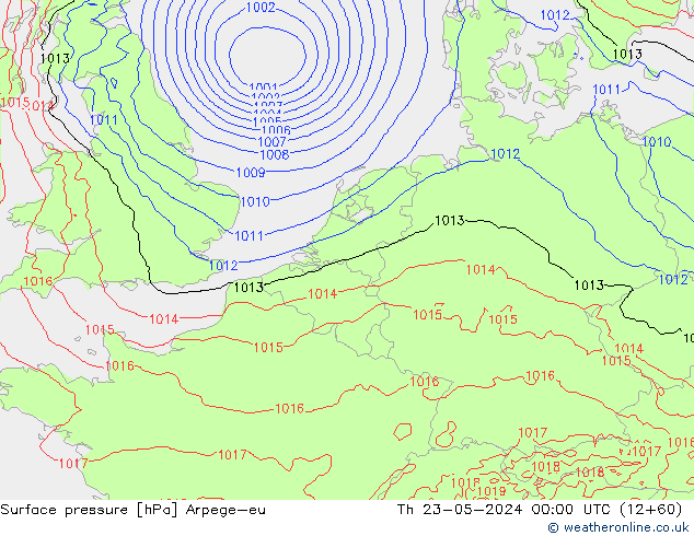 ciśnienie Arpege-eu czw. 23.05.2024 00 UTC
