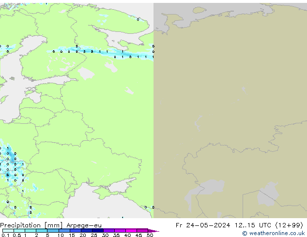Srážky Arpege-eu Pá 24.05.2024 15 UTC