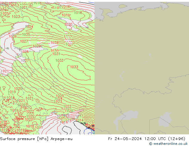pression de l'air Arpege-eu ven 24.05.2024 12 UTC