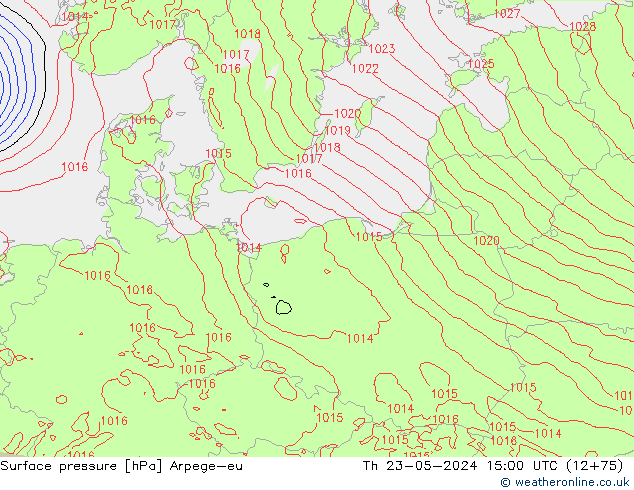 Luchtdruk (Grond) Arpege-eu do 23.05.2024 15 UTC