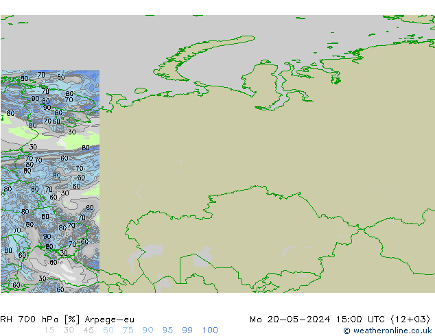 700 hPa Nispi Nem Arpege-eu Pzt 20.05.2024 15 UTC