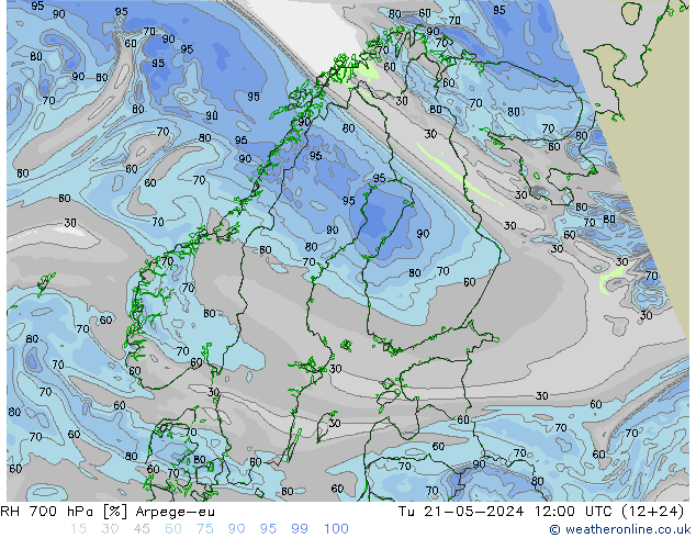 RV 700 hPa Arpege-eu di 21.05.2024 12 UTC