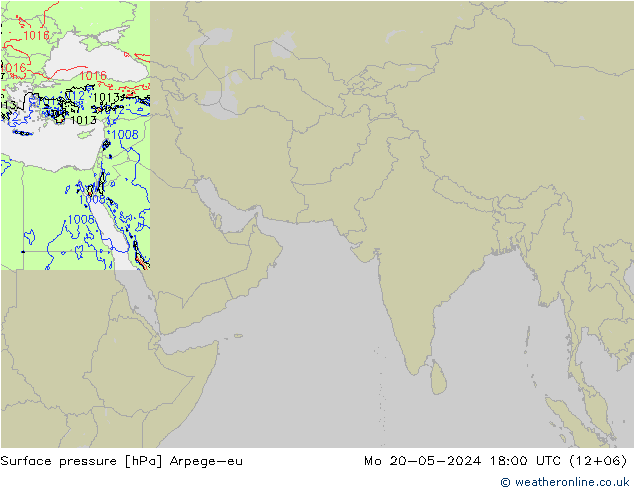 Pressione al suolo Arpege-eu lun 20.05.2024 18 UTC