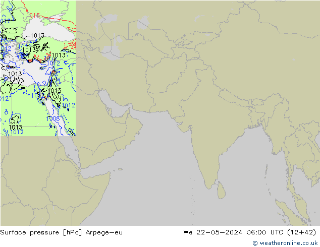 Bodendruck Arpege-eu Mi 22.05.2024 06 UTC