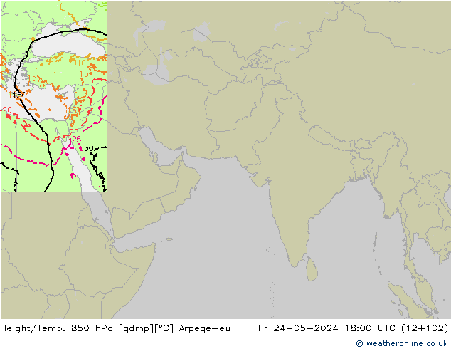 Height/Temp. 850 hPa Arpege-eu pt. 24.05.2024 18 UTC
