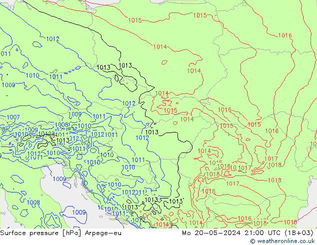 pressão do solo Arpege-eu Seg 20.05.2024 21 UTC