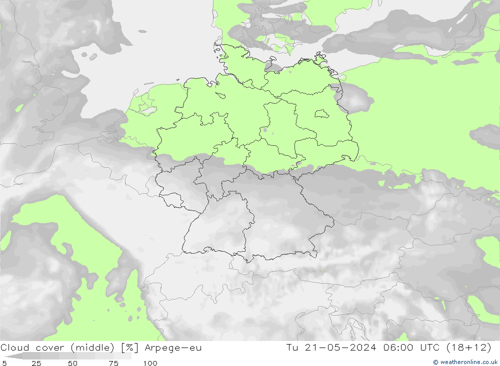 облака (средний) Arpege-eu вт 21.05.2024 06 UTC