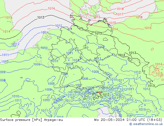 Bodendruck Arpege-eu Mo 20.05.2024 21 UTC