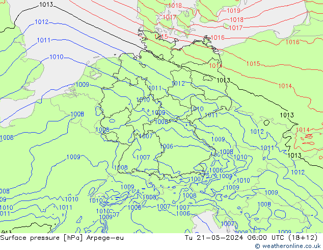 pression de l'air Arpege-eu mar 21.05.2024 06 UTC