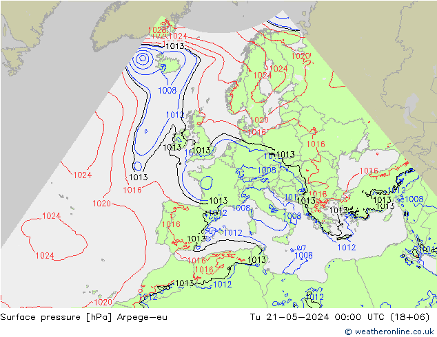 pressão do solo Arpege-eu Ter 21.05.2024 00 UTC