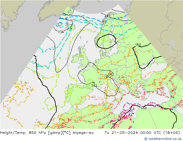 Height/Temp. 850 hPa Arpege-eu mar 21.05.2024 00 UTC