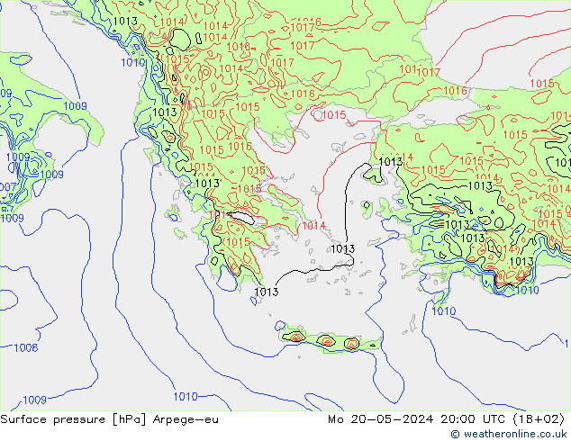 Yer basıncı Arpege-eu Pzt 20.05.2024 20 UTC